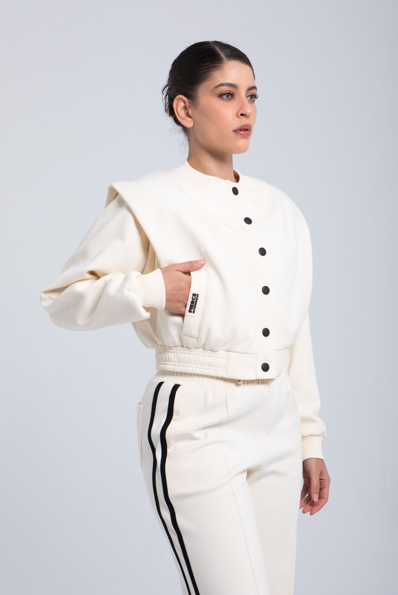 Elite Structured Jacket button-front detail