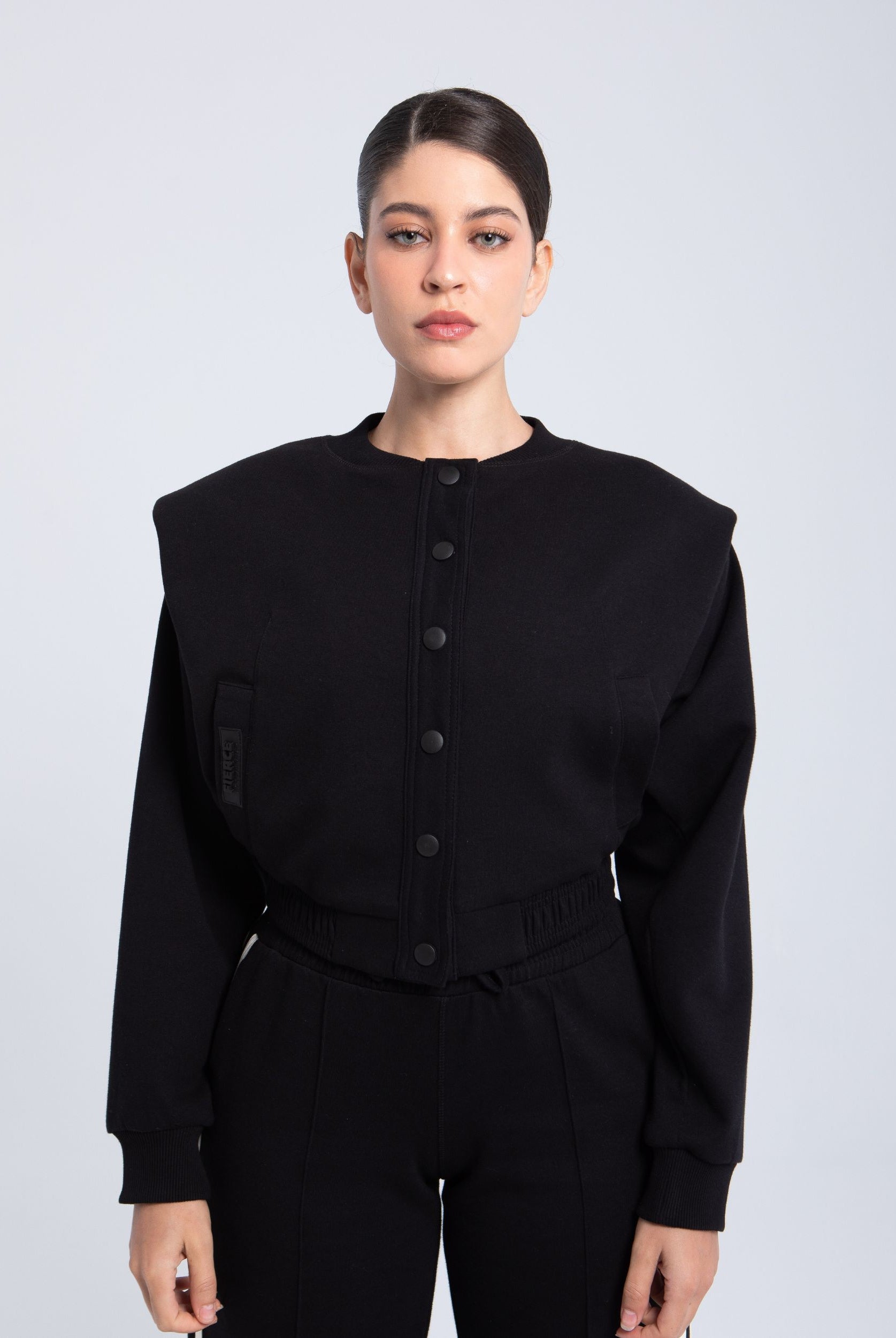 Elite Structured Jacket jet black front view