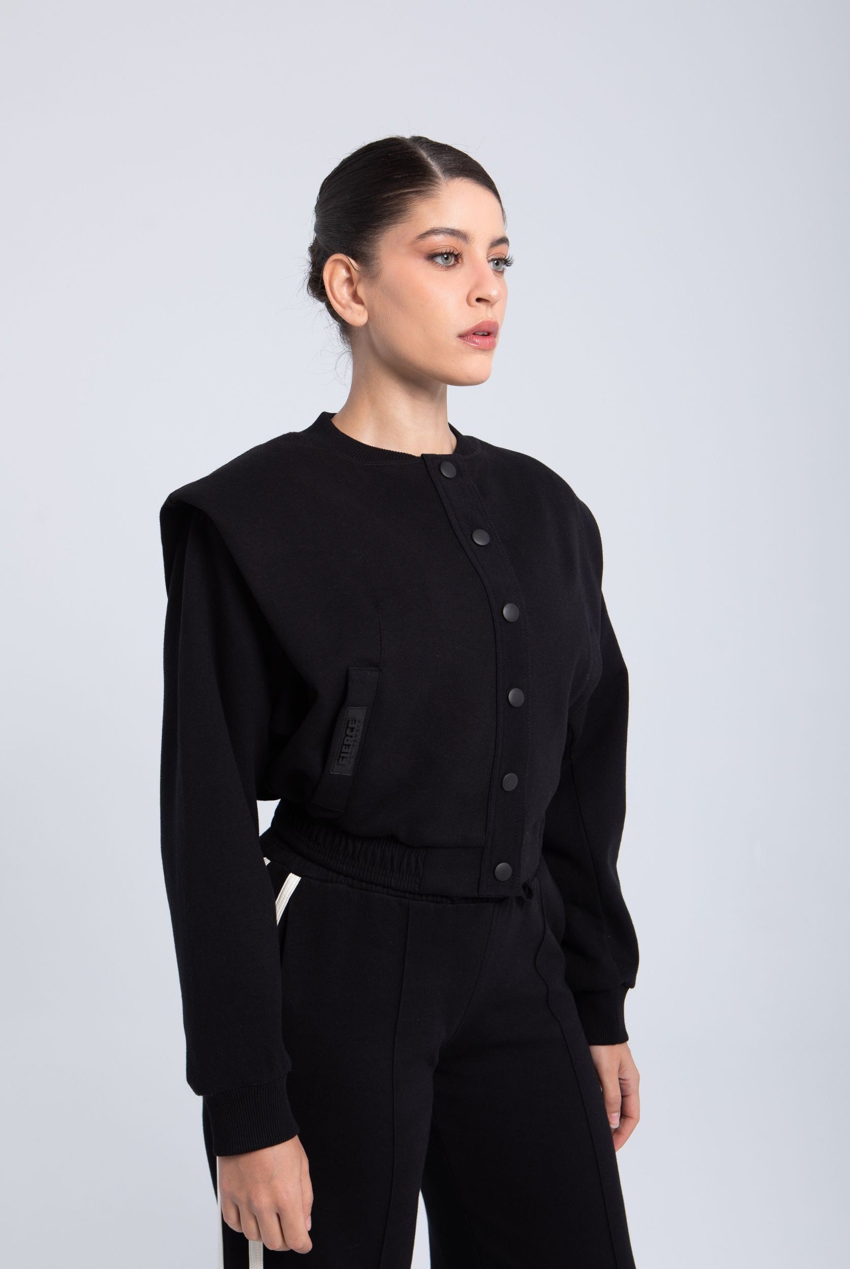 Elite Structured Jacket jet black side profile