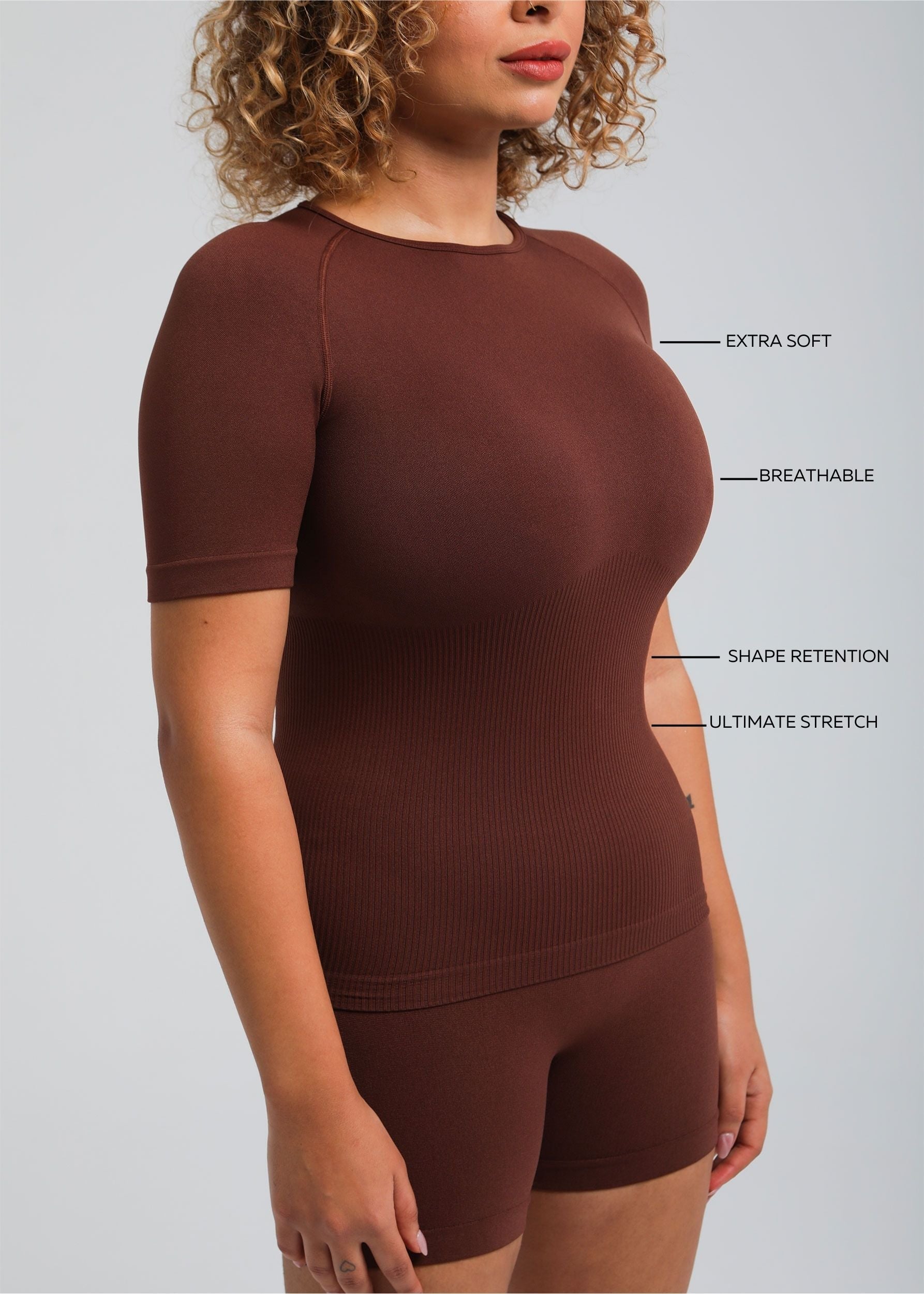 Ultra-soft lightweight T-shirt with stretch—second skin fit