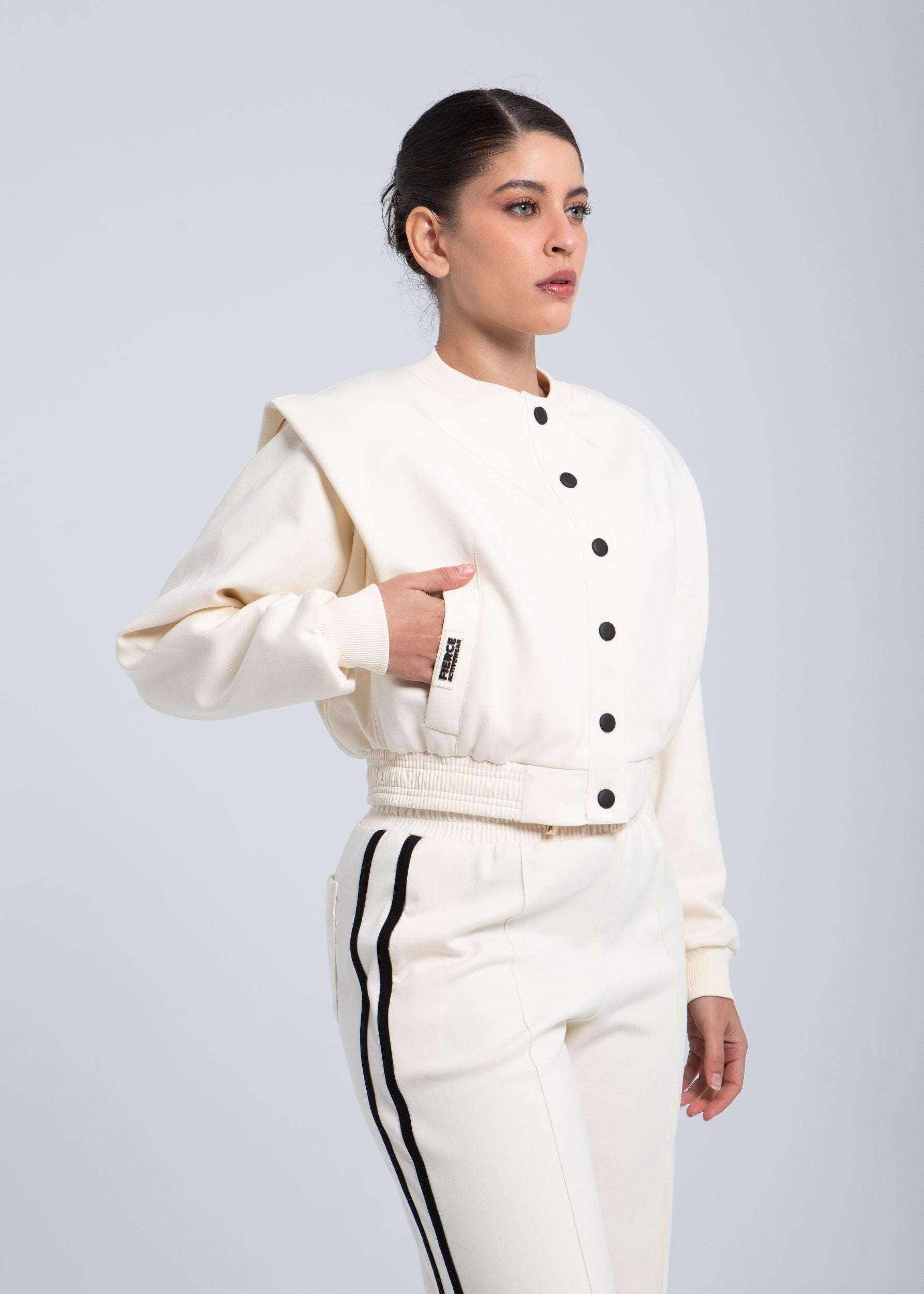 Elite Structured Jacket button-front detail