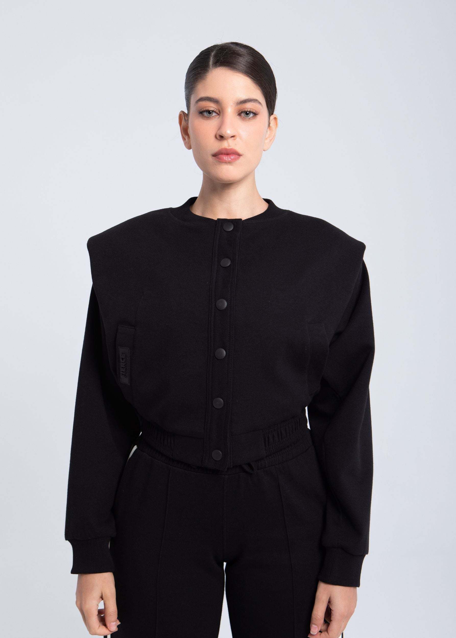 Elite Structured Jacket jet black front view