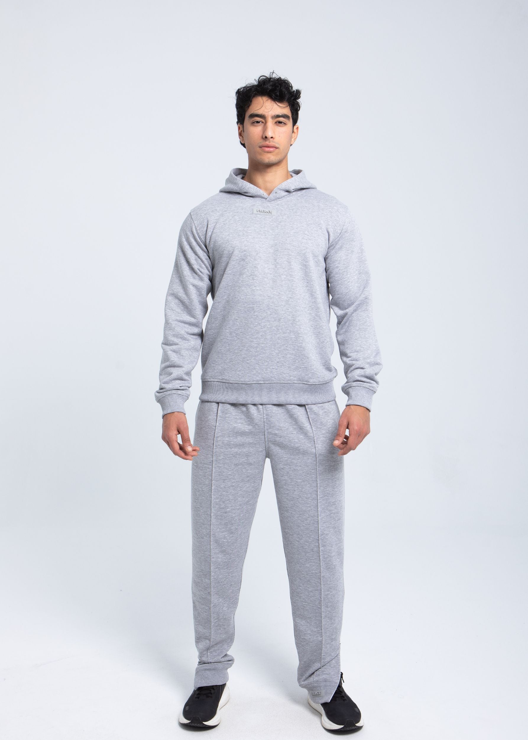 Hoodie styled with matching fleece pants