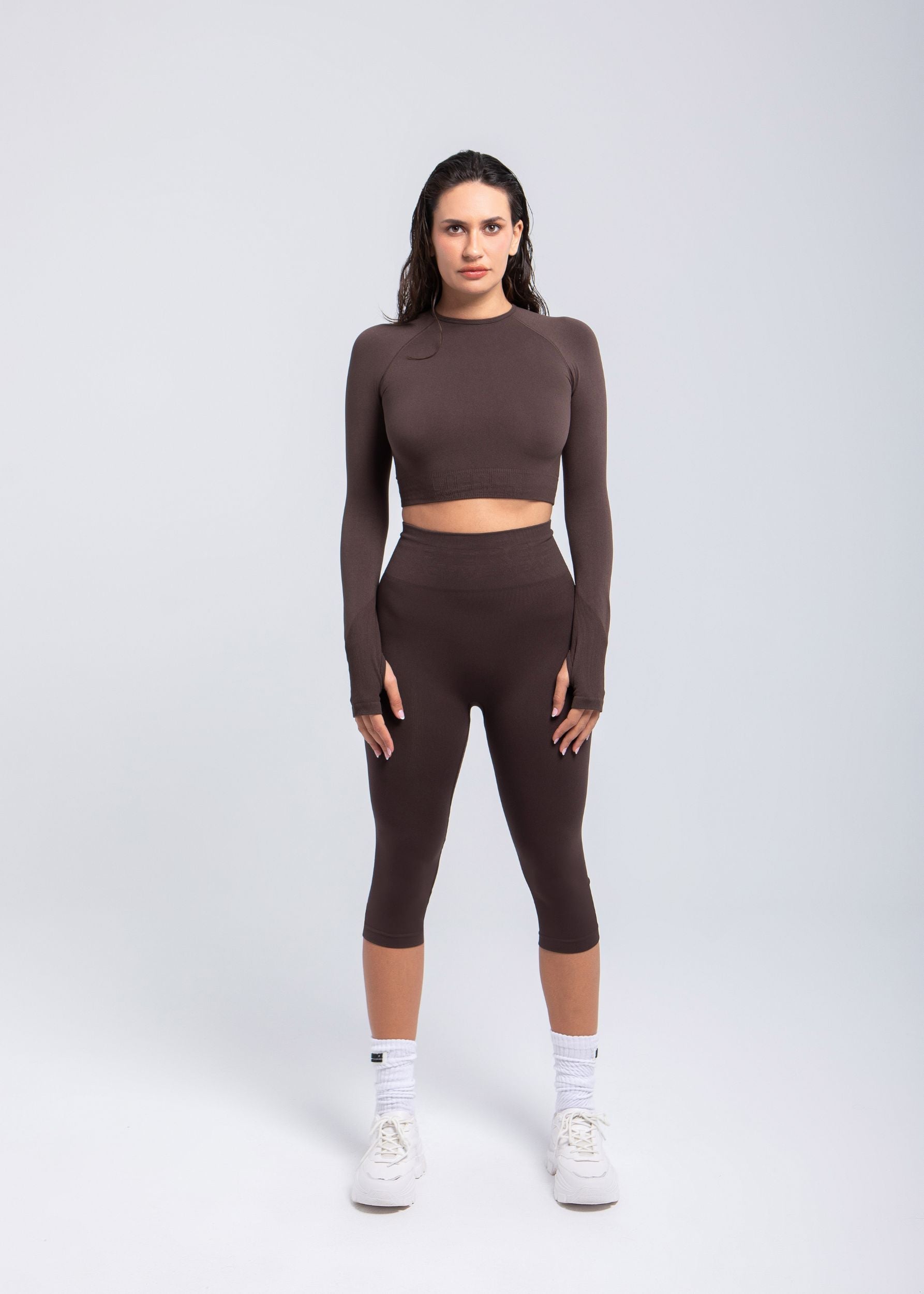 Second Skin Sculpting High-Waist Capri - Espresso