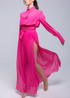 Sheer maxi skirt with lightweight muslin fabric and double side slits